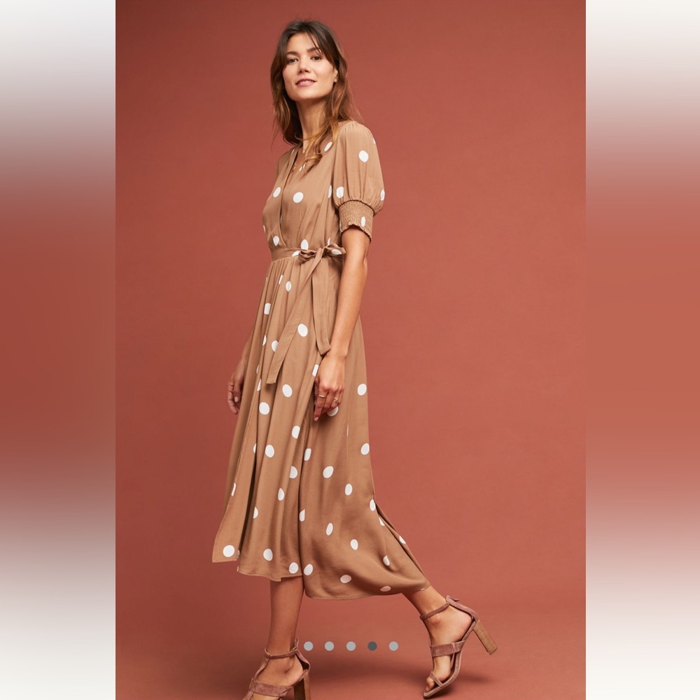 Anthropologie Maeve Bernice Polka Dot Wrap Dress (Size 4) - Picture 4 of 10